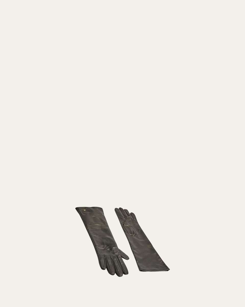 Afidee Gray Nappa Lamb Leather Gloves